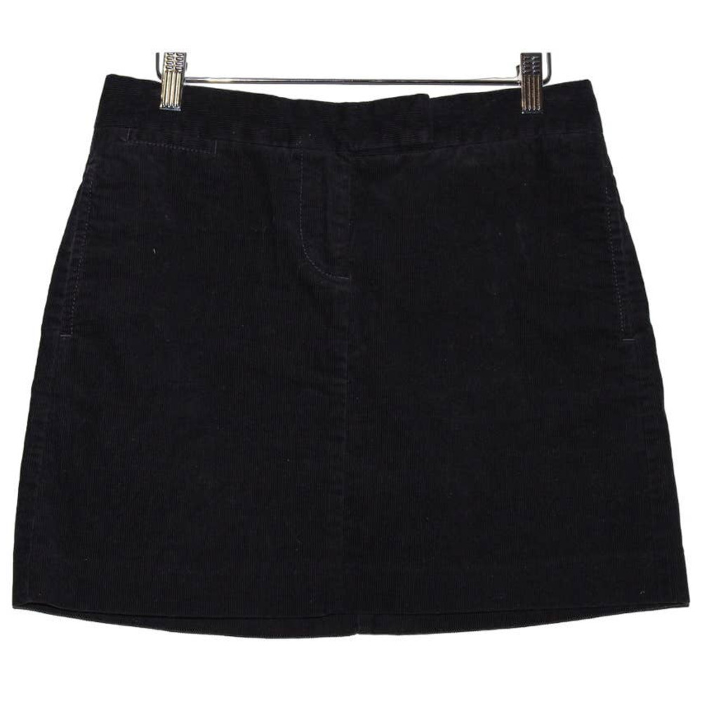 Women's J. Crew 96053 Black Cotton Spandex Pull On Zip Up Mini Skirt Size 2